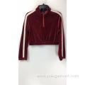 Women's Red Velet Long Sleeve Jacket